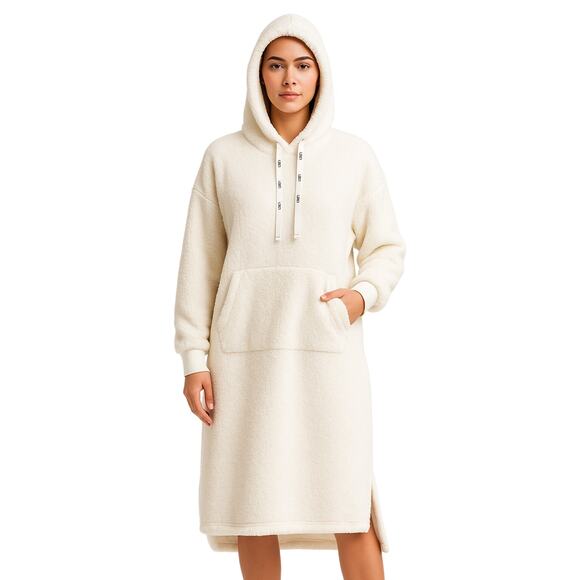 UGG Winola Oversized High Pile Fleece Hoodie Dress, size M/L, in cream cottage - Picture 1 of 8